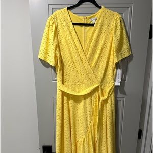 Yellow wrap dress new with tags